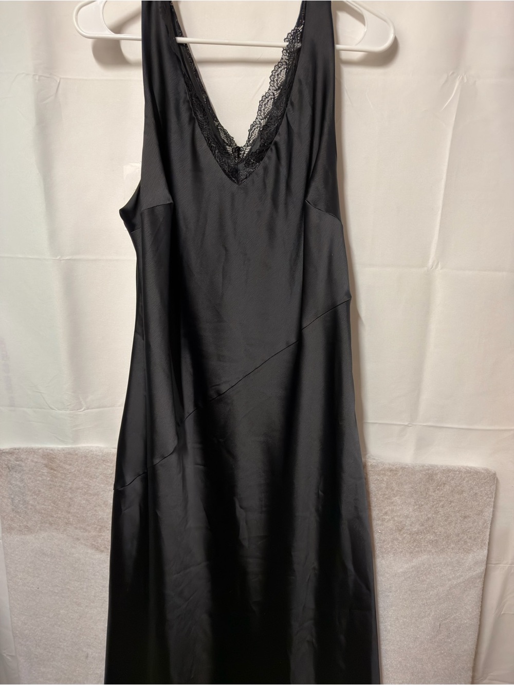 Nicole Miller Black Lace-Trim Slip